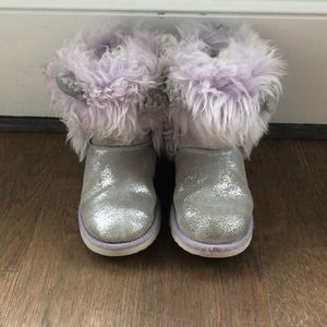 Girls silver/purple Ugg Boots